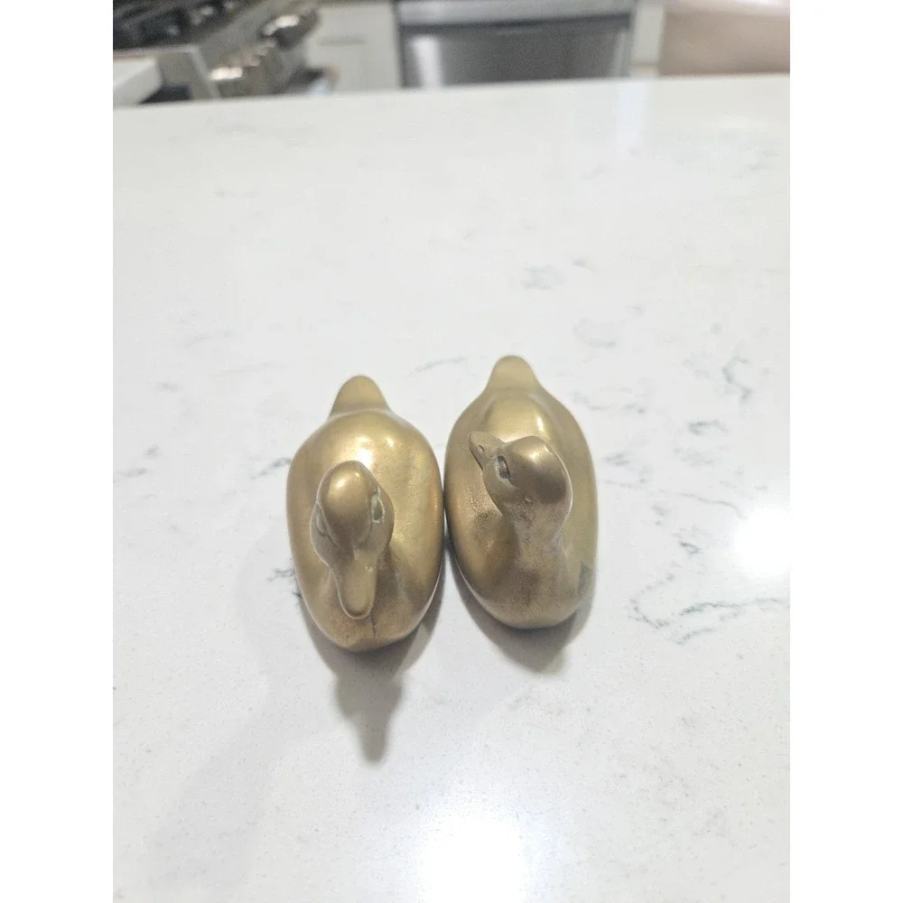 Brass Duck Figurines Paperweight 2 Small